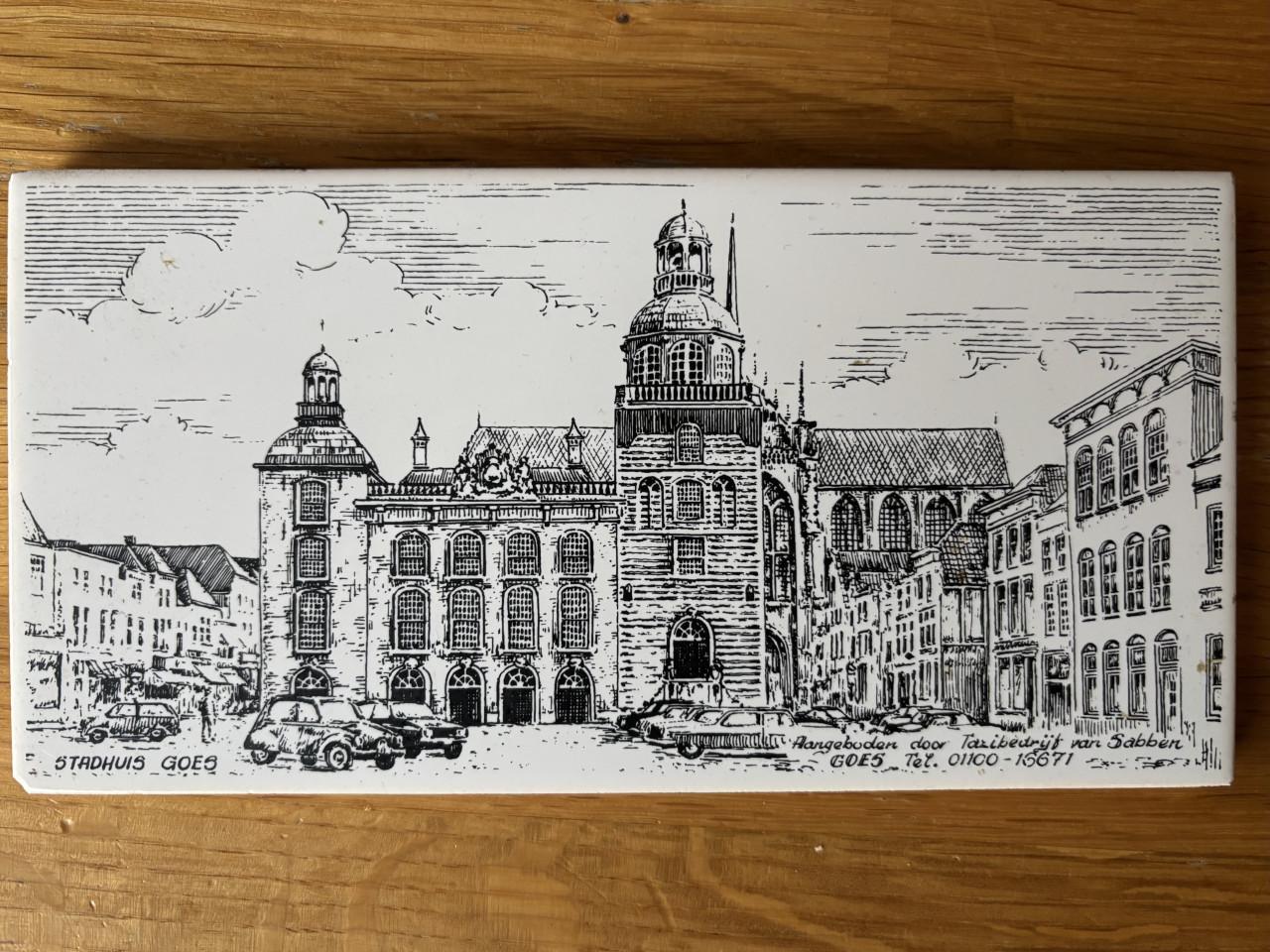 Vintage tegel Grote Markt Goes