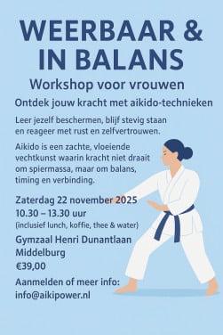 Wokrshop weerbaar - in balans voor vrouwen 22 november!