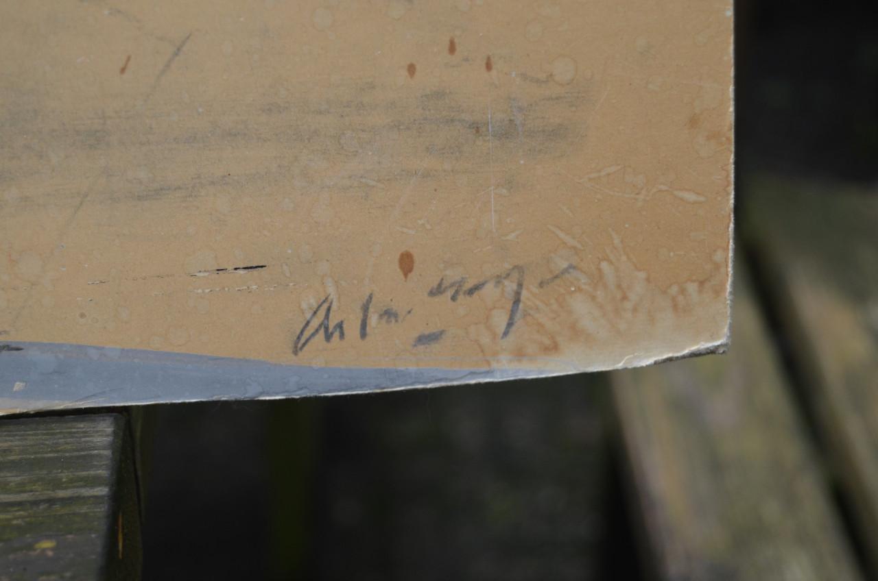 Giga schilderij Anton Burger 'Storm boven paalhoofd' Zeeuws dus!