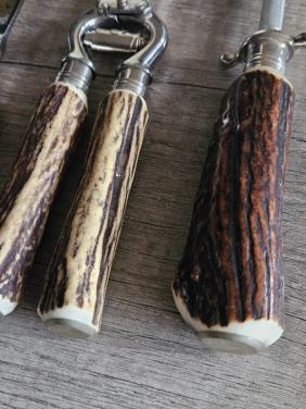 Jaren 80/ 5 delig design Tranchierbesteck Dreizack  Solingen