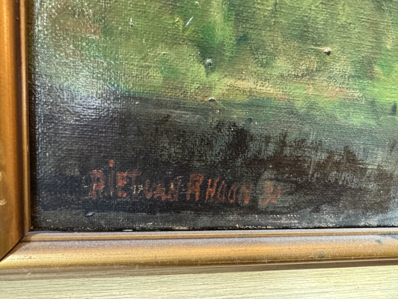 Schilderij Piet van Rhoon te koop inclusief lijst