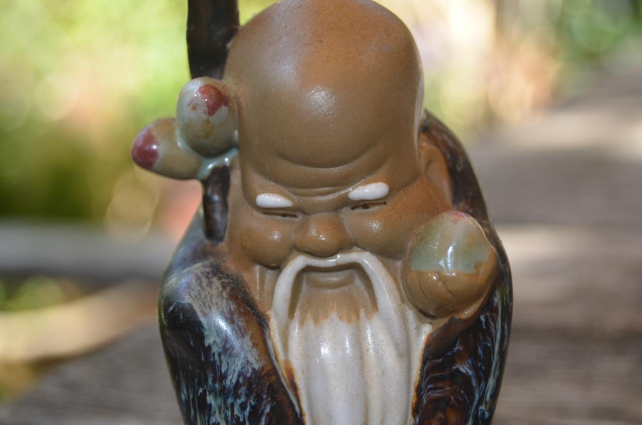 Klein beeldje van een Chinese wijze, in prima staat, Shoulao (寿老 / Shou Lao