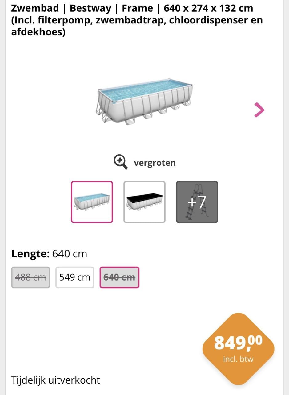 Zwembad 640x274x132 nieuw !!!
