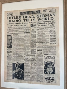 Originele krant overlijden hitler
