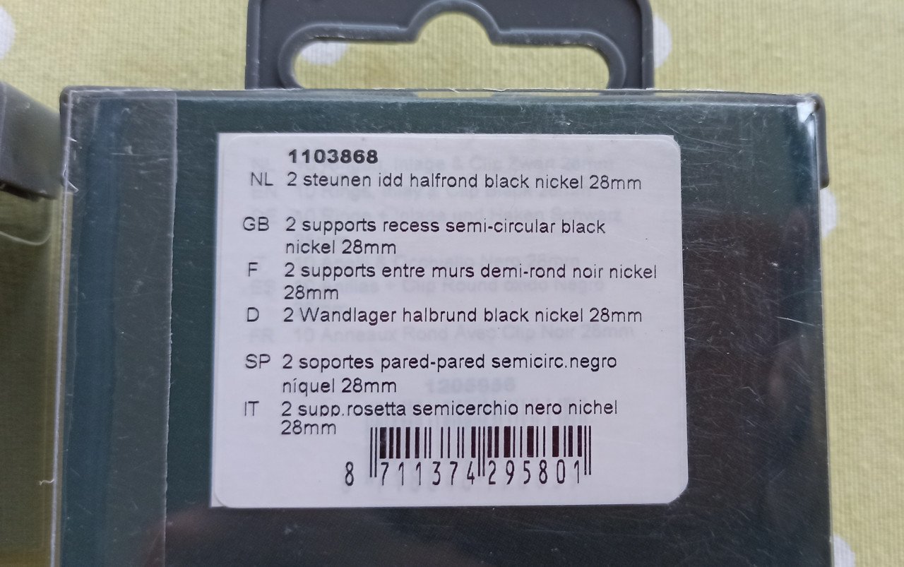Intensions Classic roede steun- zwart -28 mm - 2 sets van 2 stuks