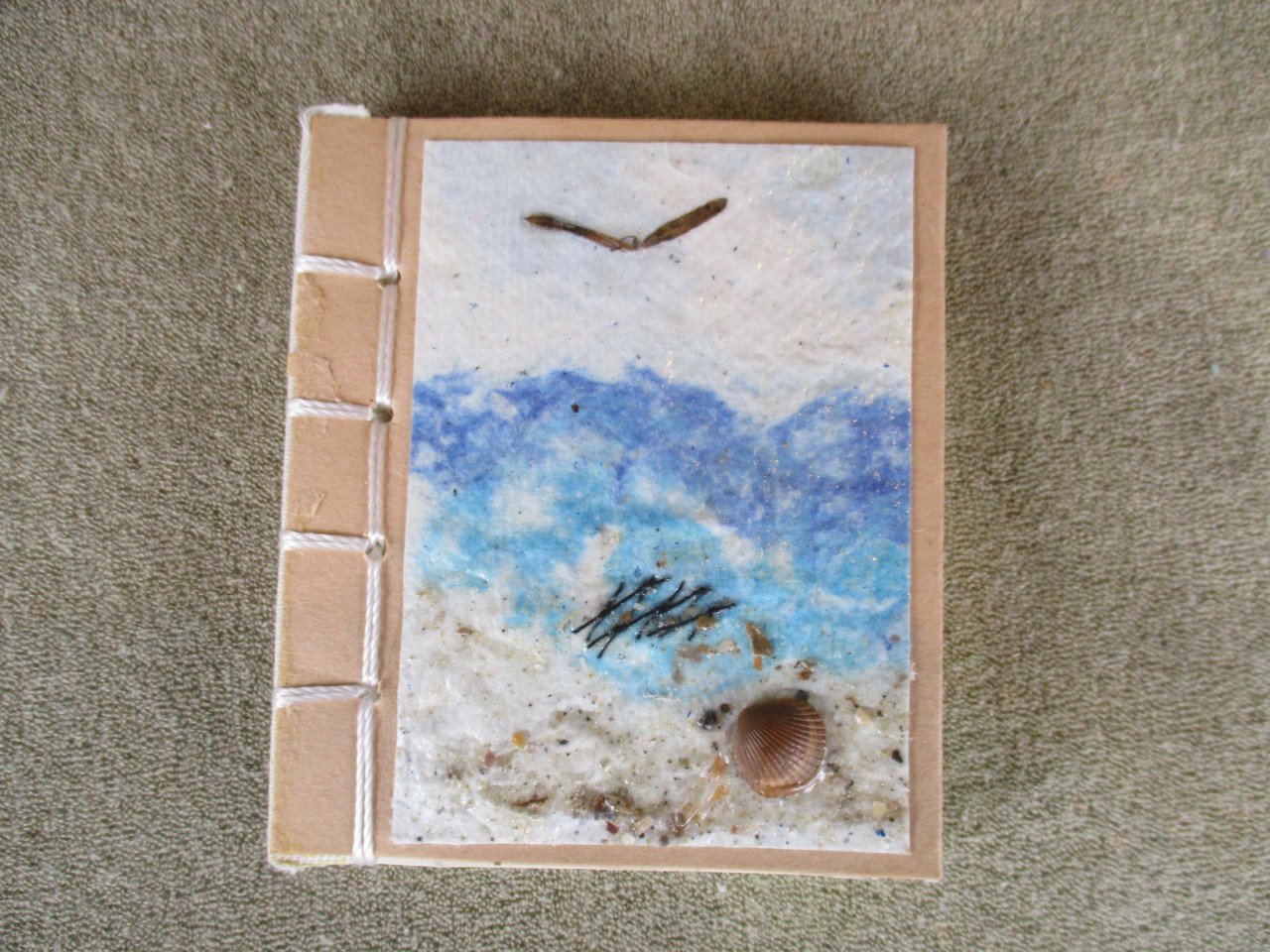 Kleine notitieboekjes handgeschept papier met strand thema, 10 stuks