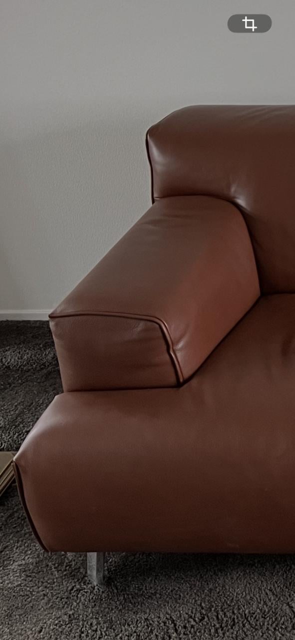 Leolux 3-zits bank, premium leder, zo goed als nieuw