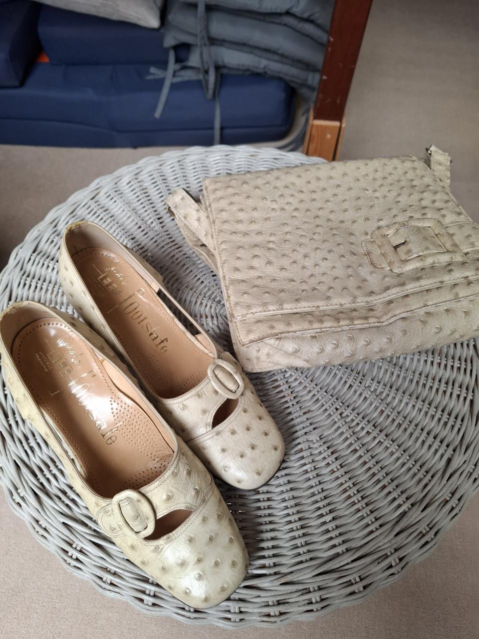 Vintage set schoenen en tasje
