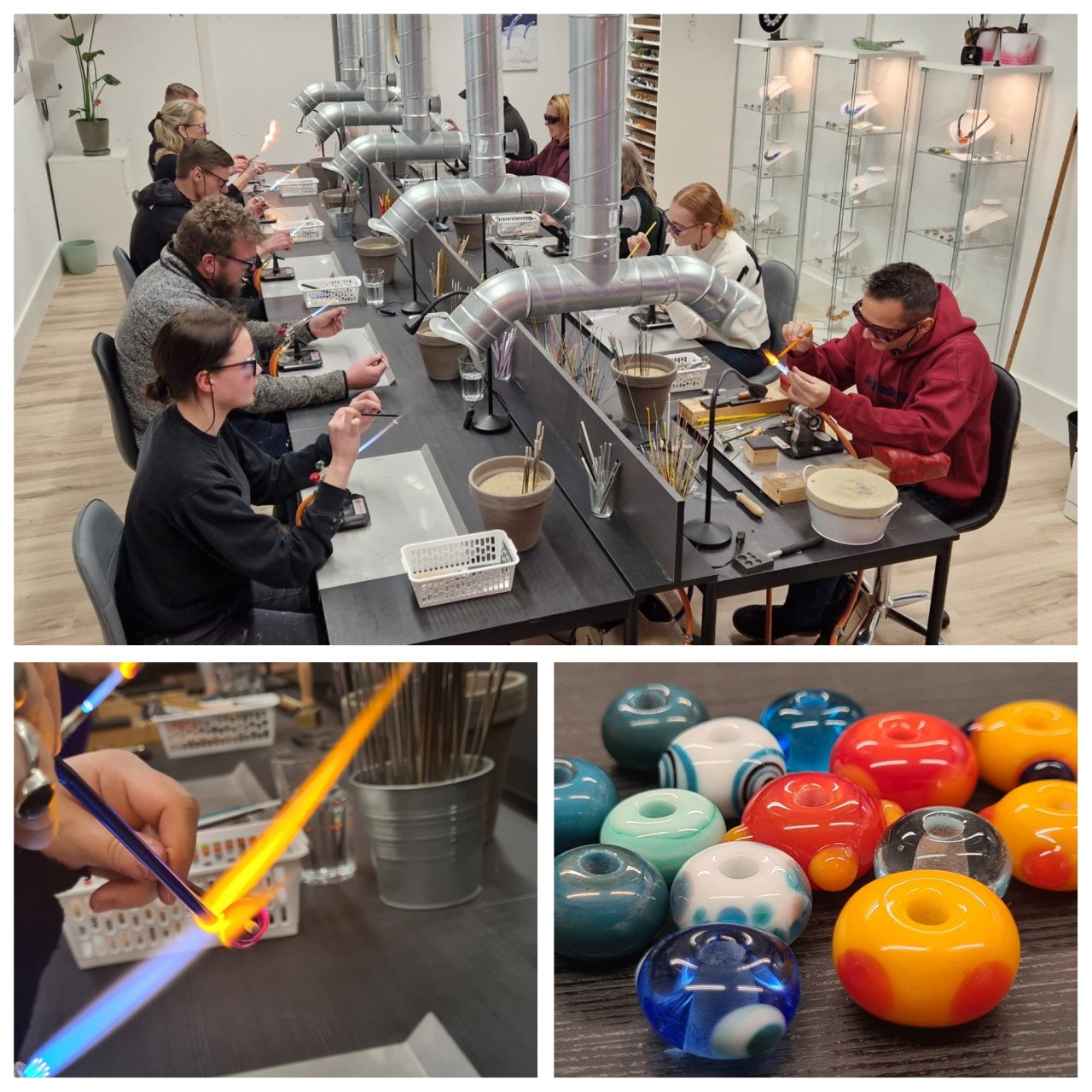 Workshop Glaskralen maken / Glasperlen machen