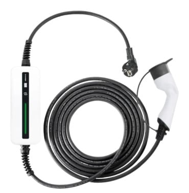 Besen Mobiele Lader Wit met LCD Type 2 naar Schuko