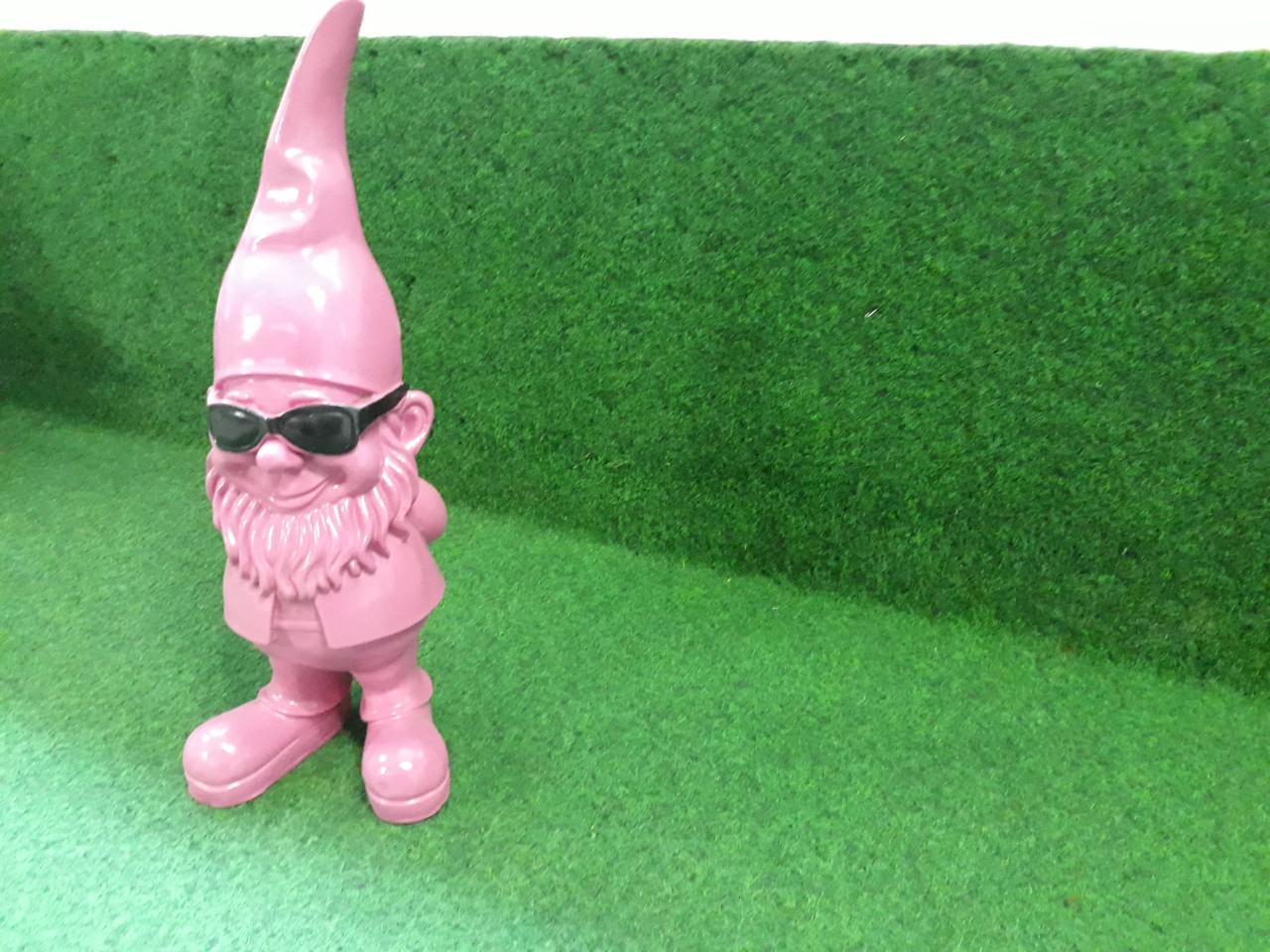 Tuinkabouter wit met zwarte zonnebril