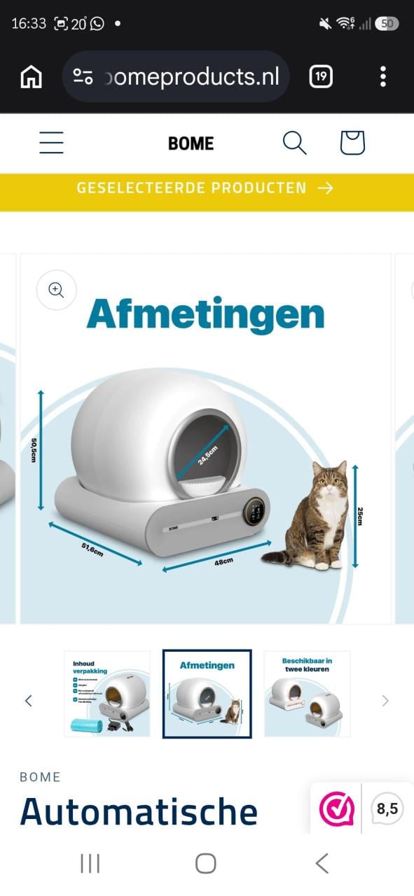 Bome elektrische kattenbak