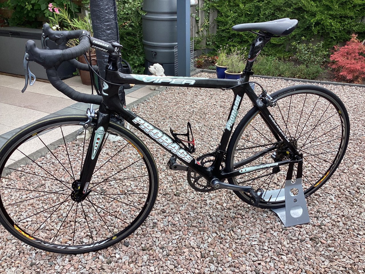 Carbon Prorace Viper racefiets 52.5 cm, c/t sloping frame, in nette staat.