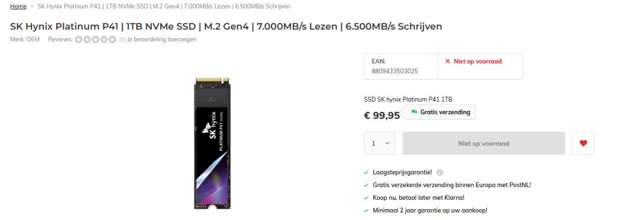 SK Hynix Platinum P41 M.2 SSD 1 TB
