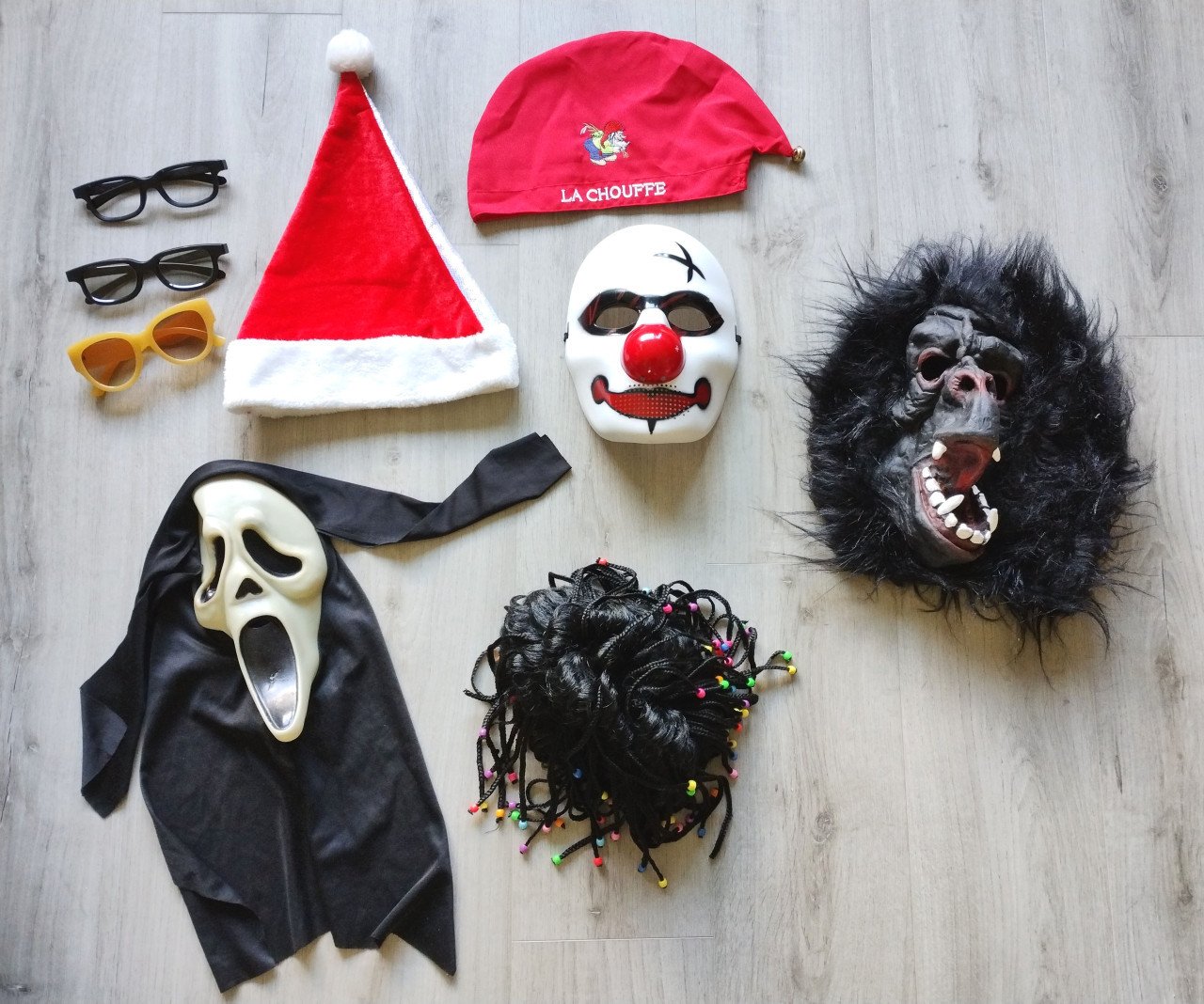 Feestartikel Masker Rasta Pruik Brillen Kerstmuts La Chouffe - Verkleden