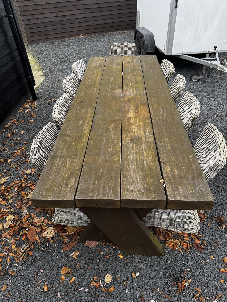 Buiten eettafel 8 pers