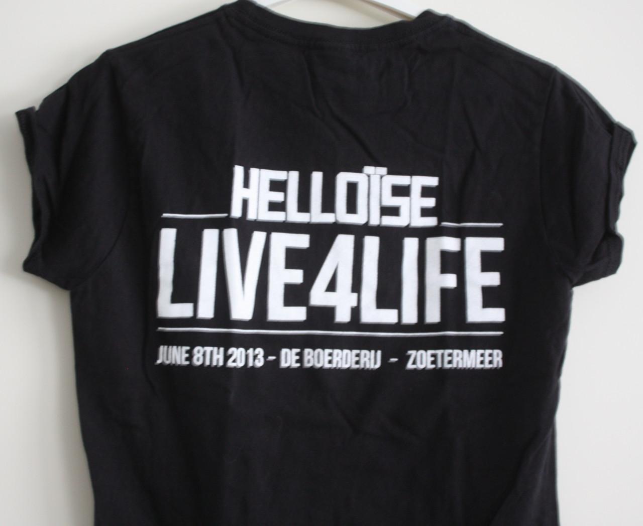 Zwart festivalshirt helloise live 4 life  maat s