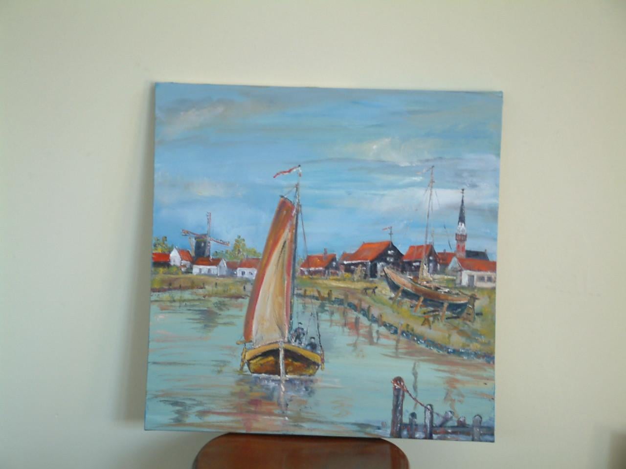 Schilderijen  oude visserij zeilers Jac Caljouw  Arnemuiden schilderijen