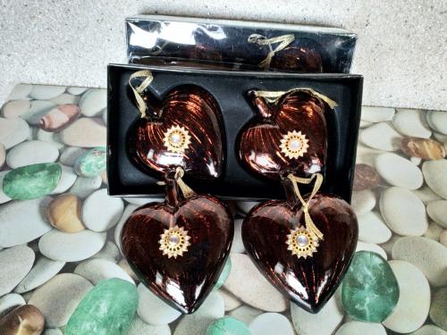 Decoratieve, bruin glazen harten