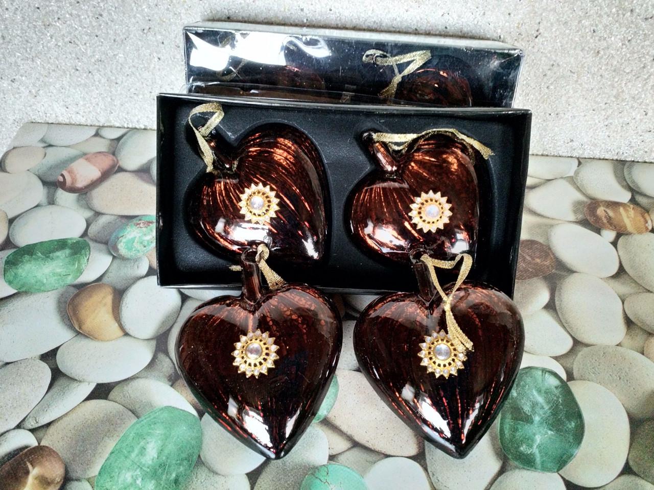 Decoratieve, bruin glazen harten