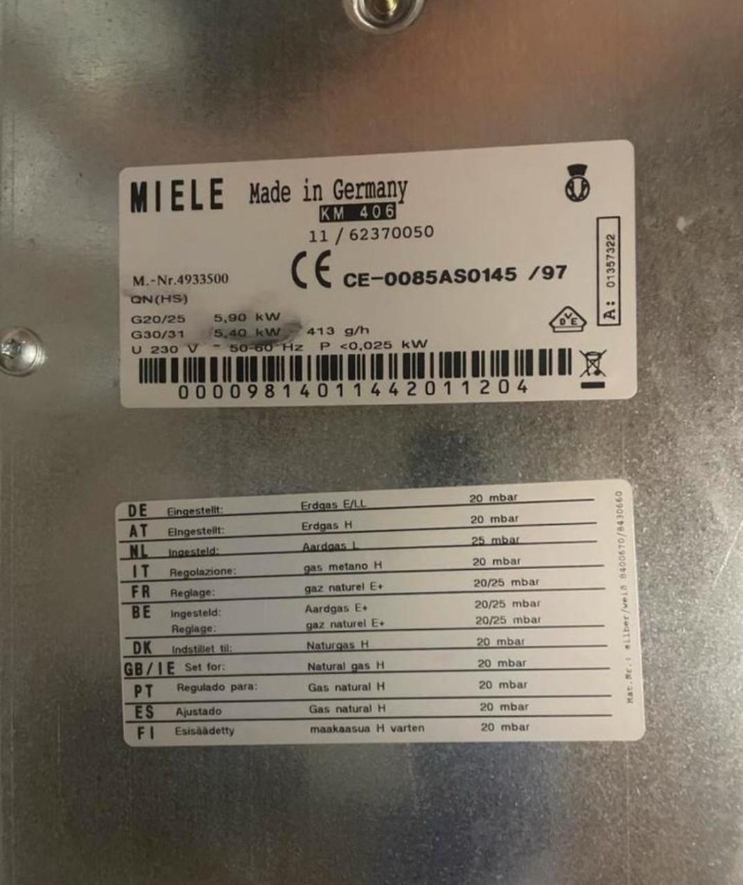 Wokbrander op gas Miele