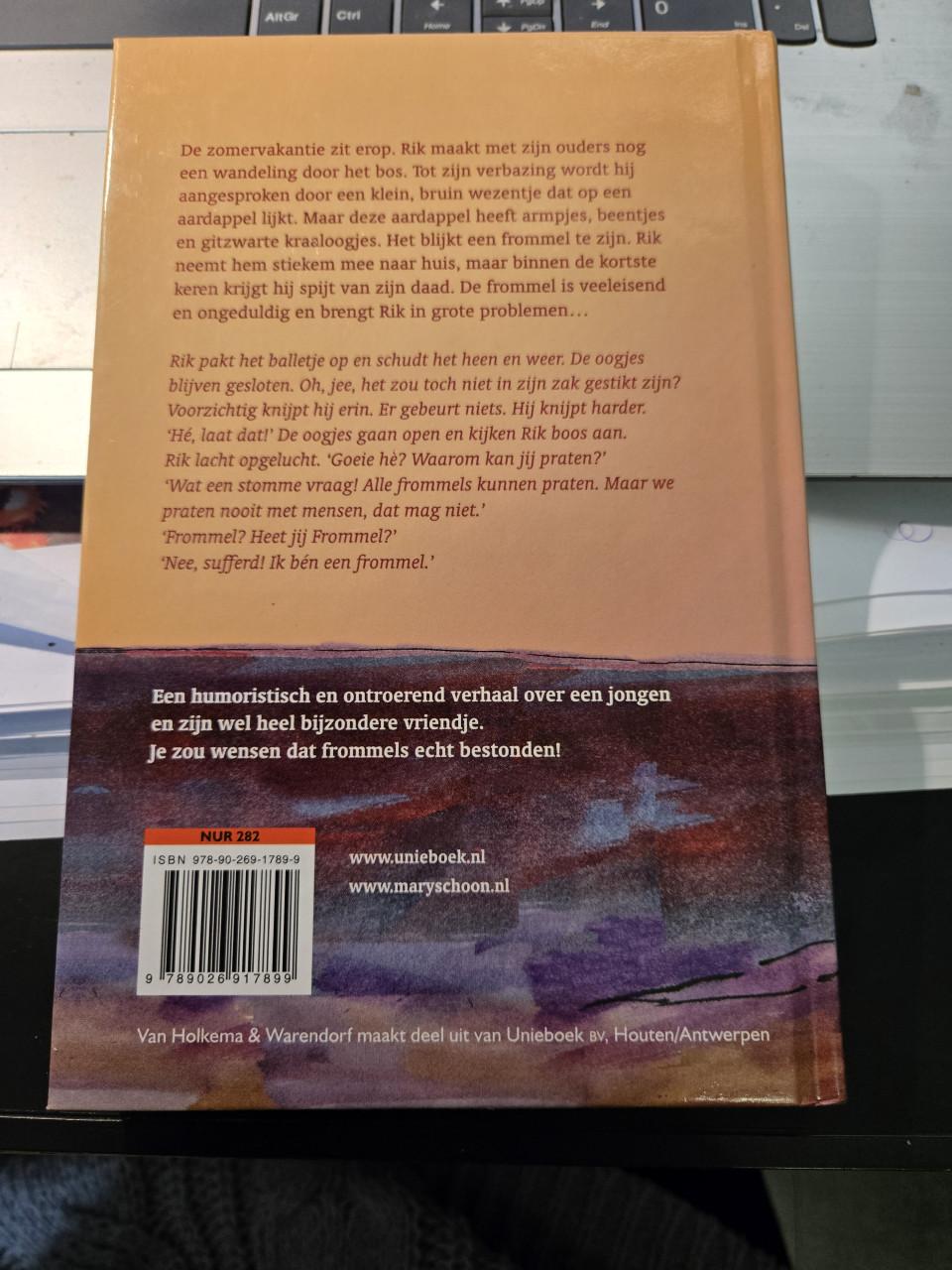 Kinderboek,  "Frommel", geschreven door Mary Schoon