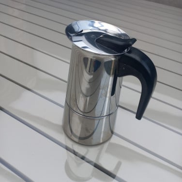 Vintage Italiaanse beroemde inox grote Moka koffiezetapparaat van DE