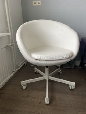 Luxe Stoel (bureau/kaptafel) Wit - Draaiend