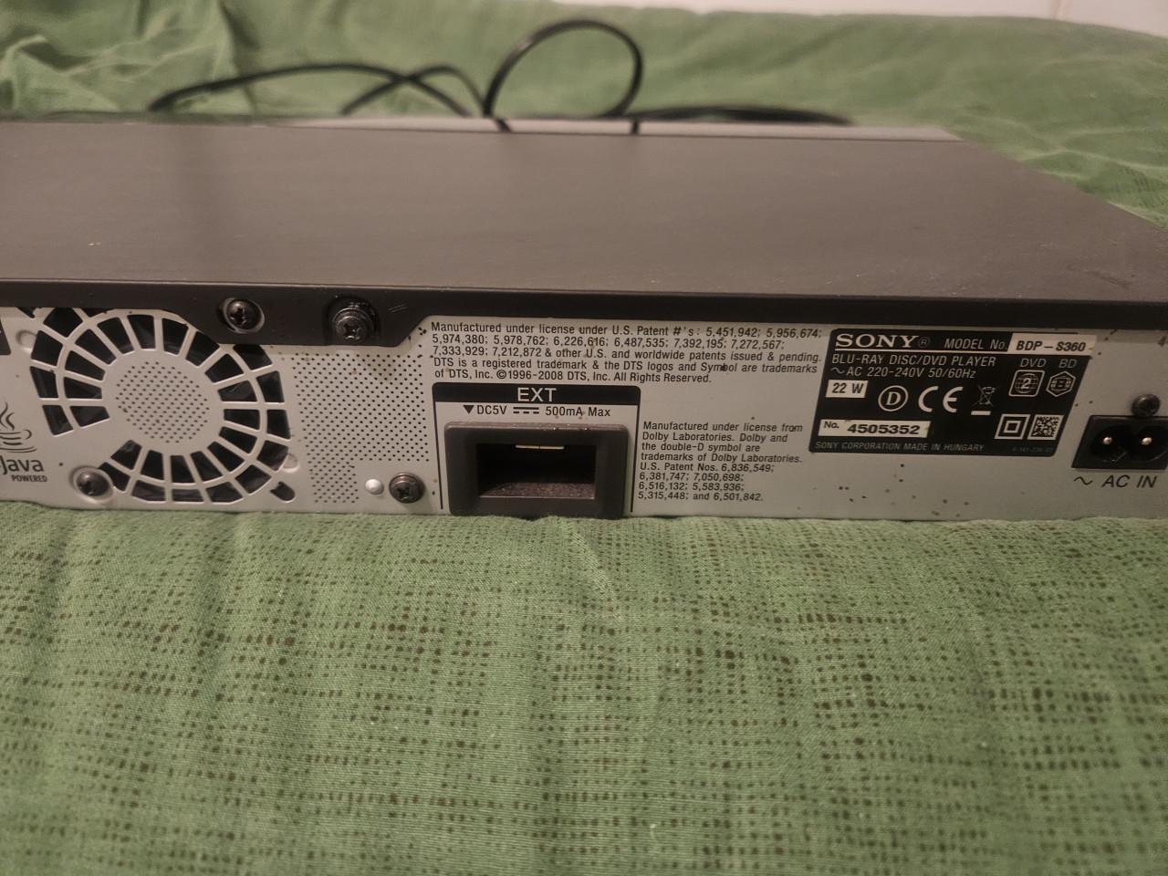 Sony bluray speler BD-SP360
