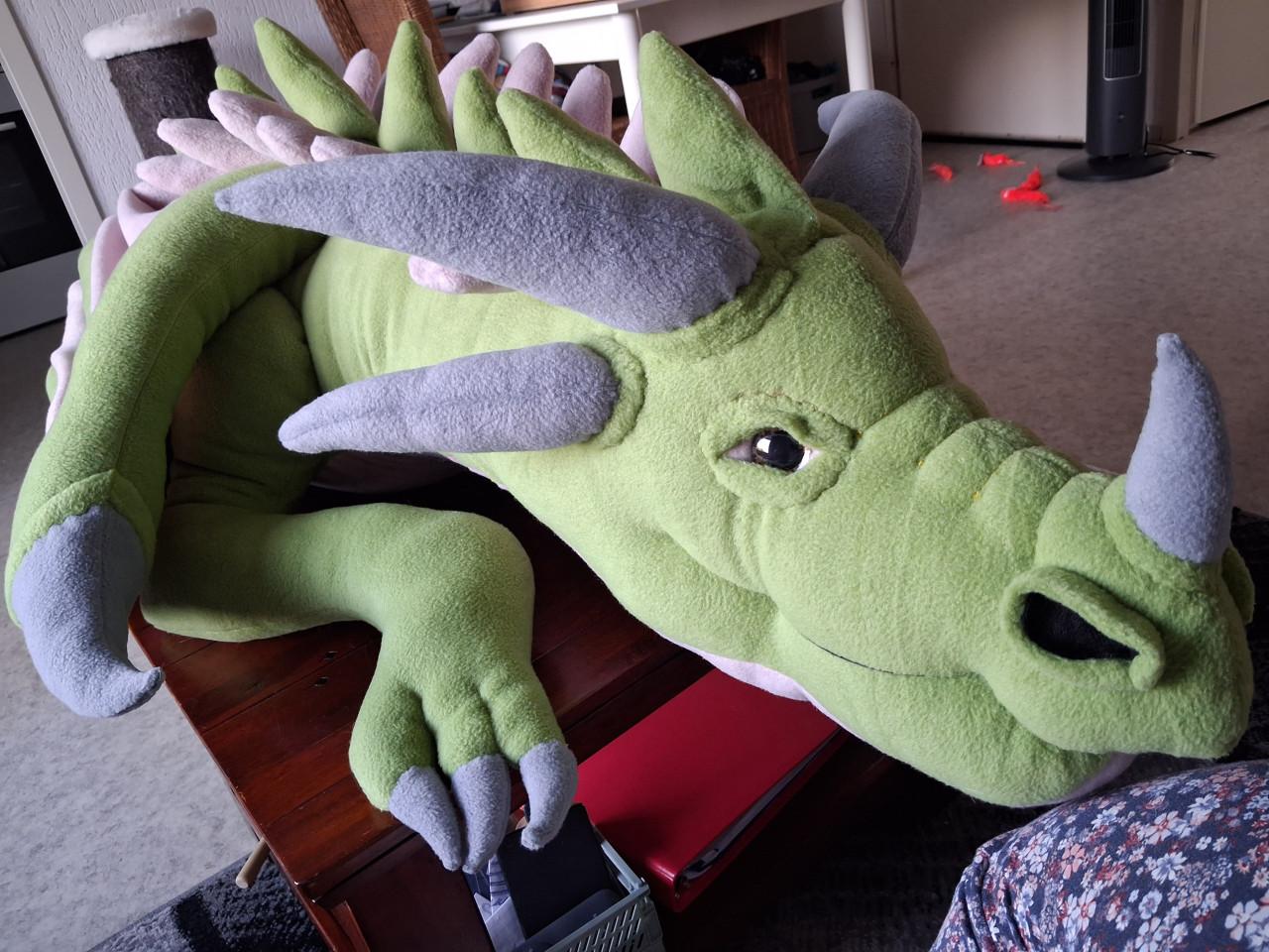 XXL draak 250cm knuffel handgemaakt!