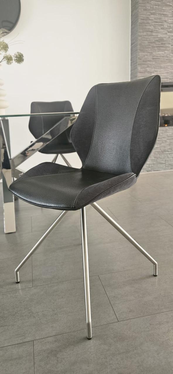 Antraciet eetkamerstoelen 4 stuks