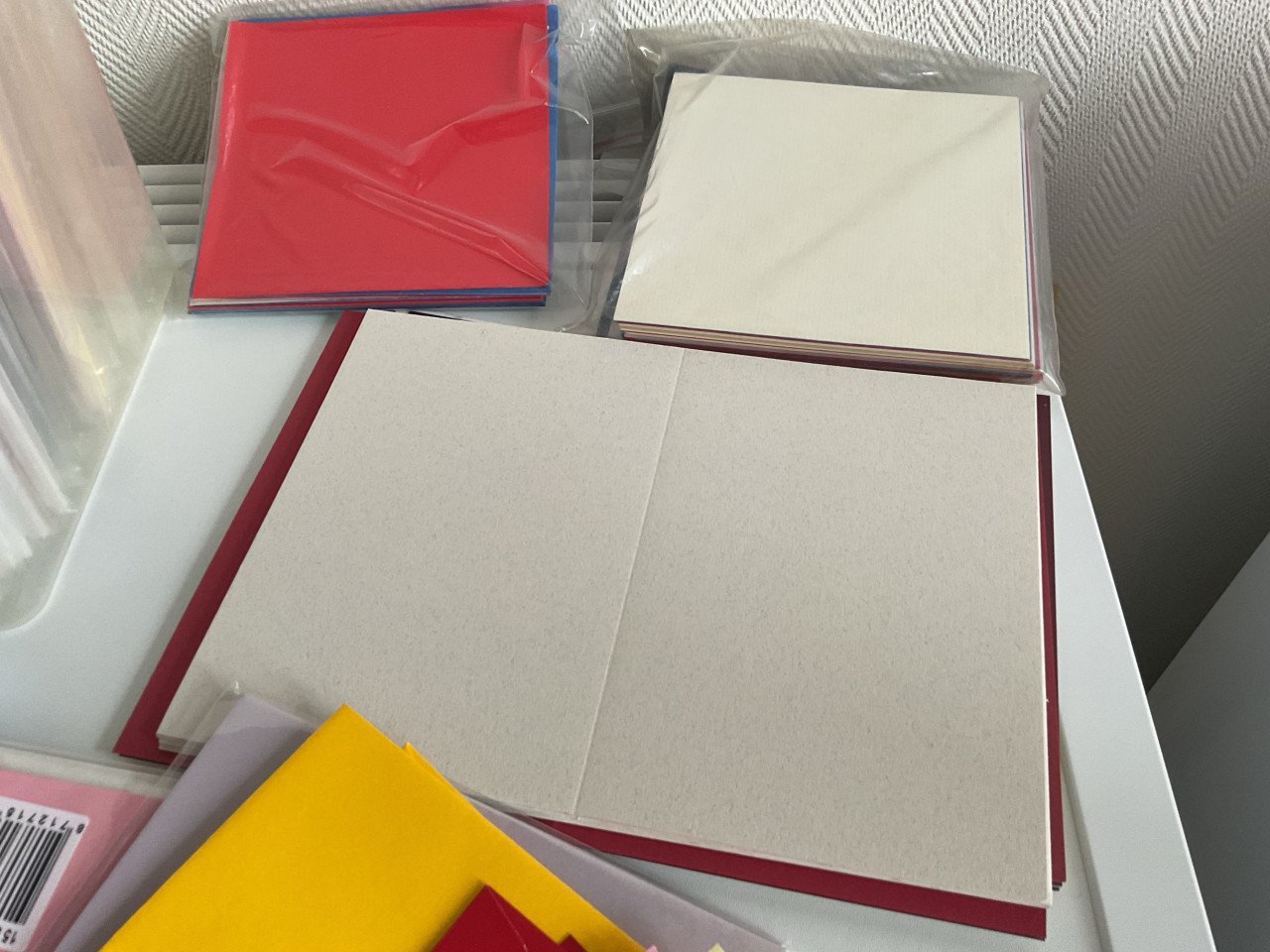 Kaarten + enveloppe + doorzichtige zakjes
