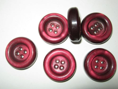Retro knopen , kleur : aubergine 33 mm.