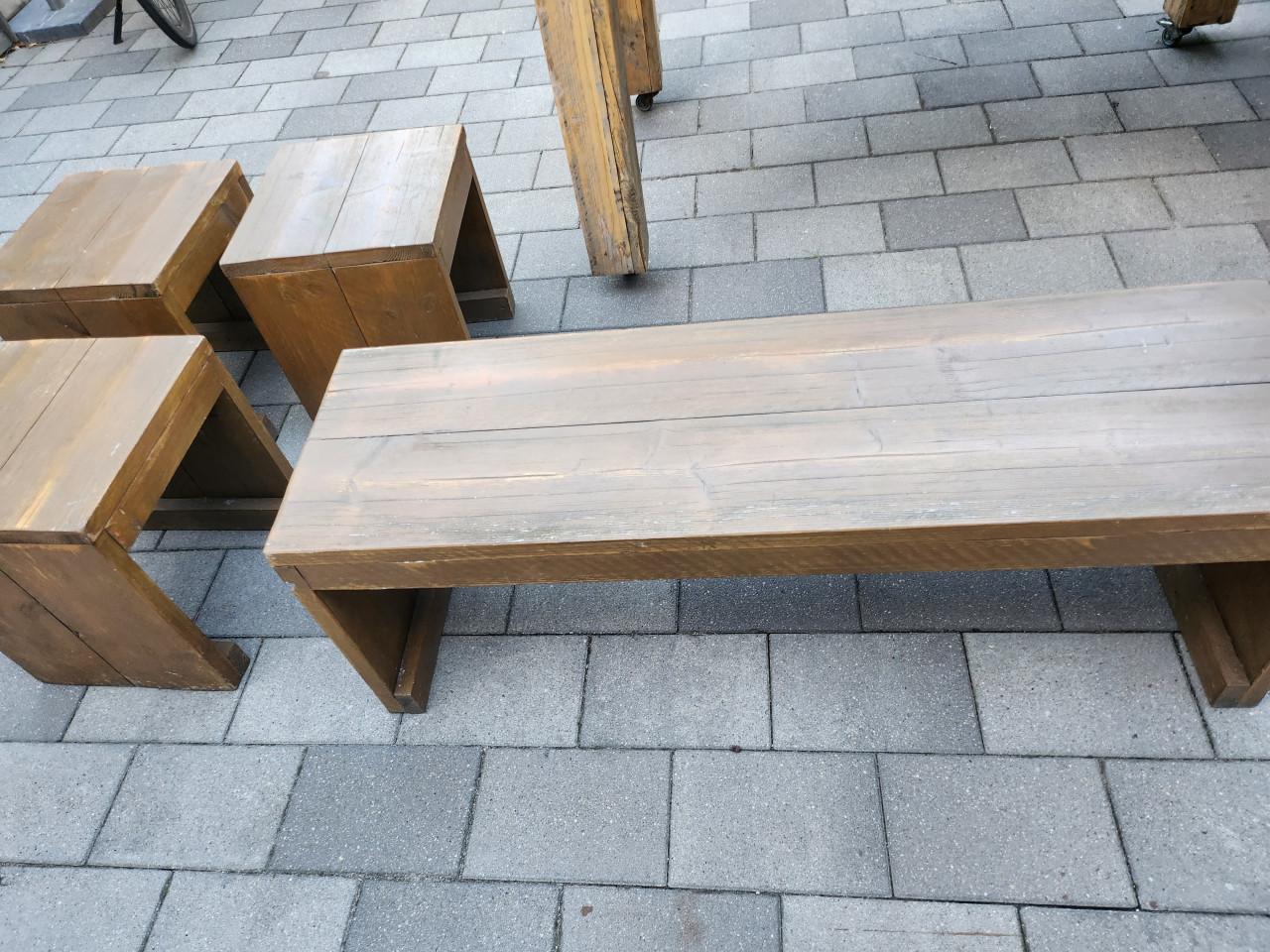 Houten tuinset met kussens