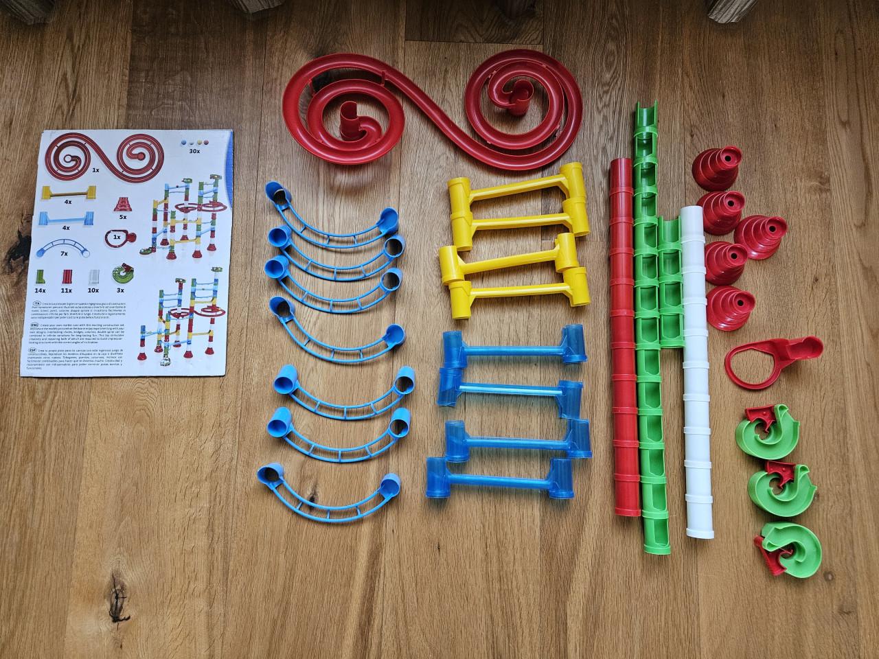 Drie sets Quercetti knikkerbaan - Basis, Vortis en Elevator!