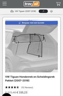 Hondenrek voor VW Tiguan