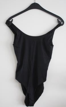 Zwarte gladde stof body maat m 38-40