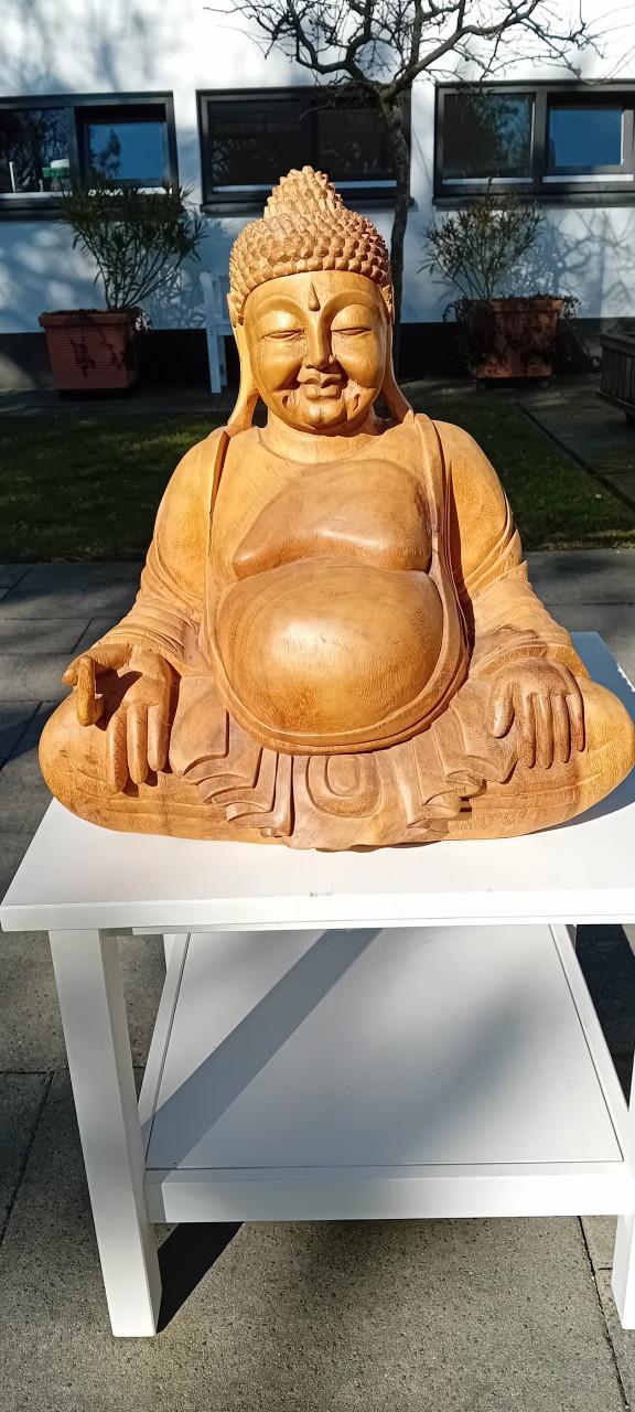 Mooie massief houten zittende boeddha uit Bali