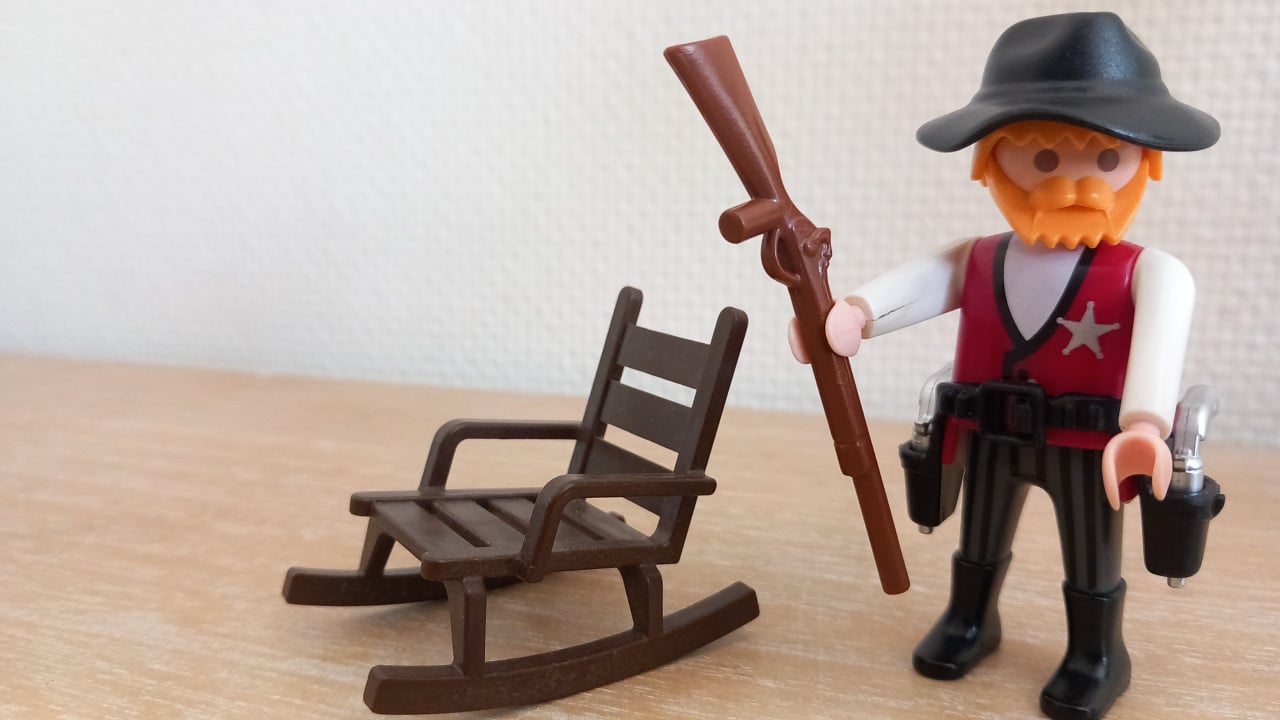Playmobil sheriff in schommelstoel set 381313