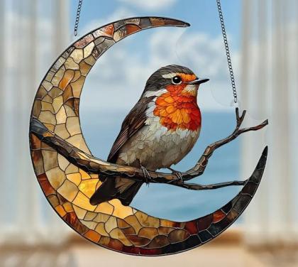 Roodborst met de maan