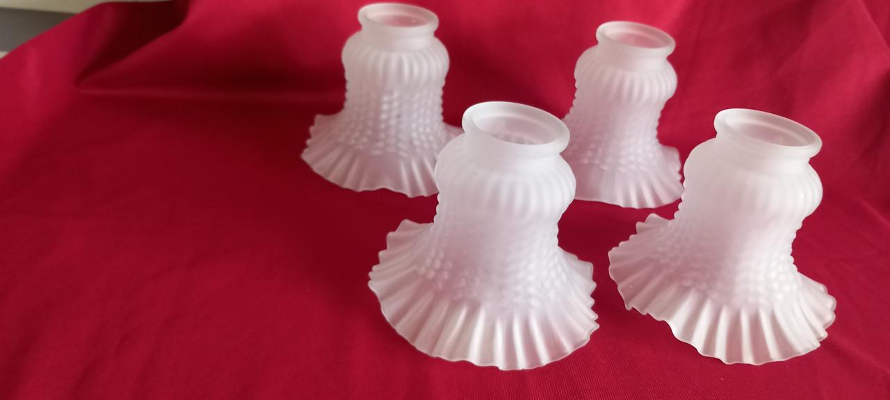 4 lampenkapjes, glas