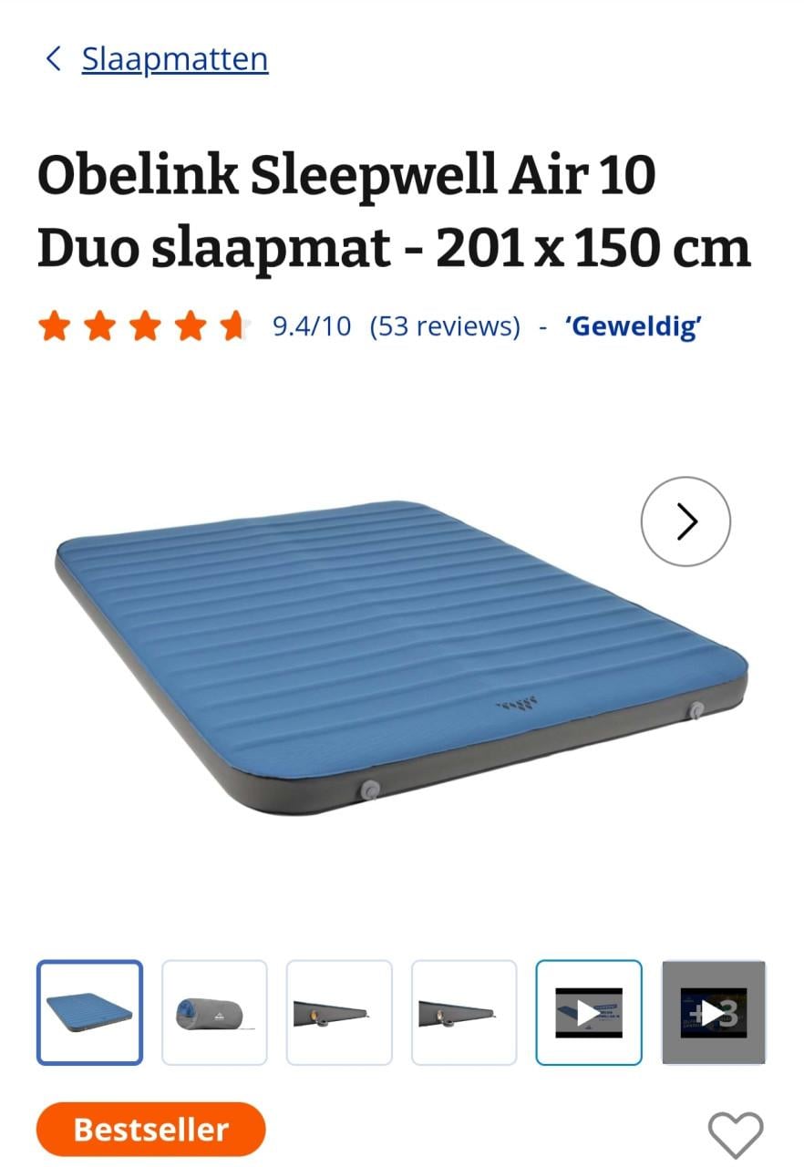 Obelink Sleepwell slaapmat 150x201cm