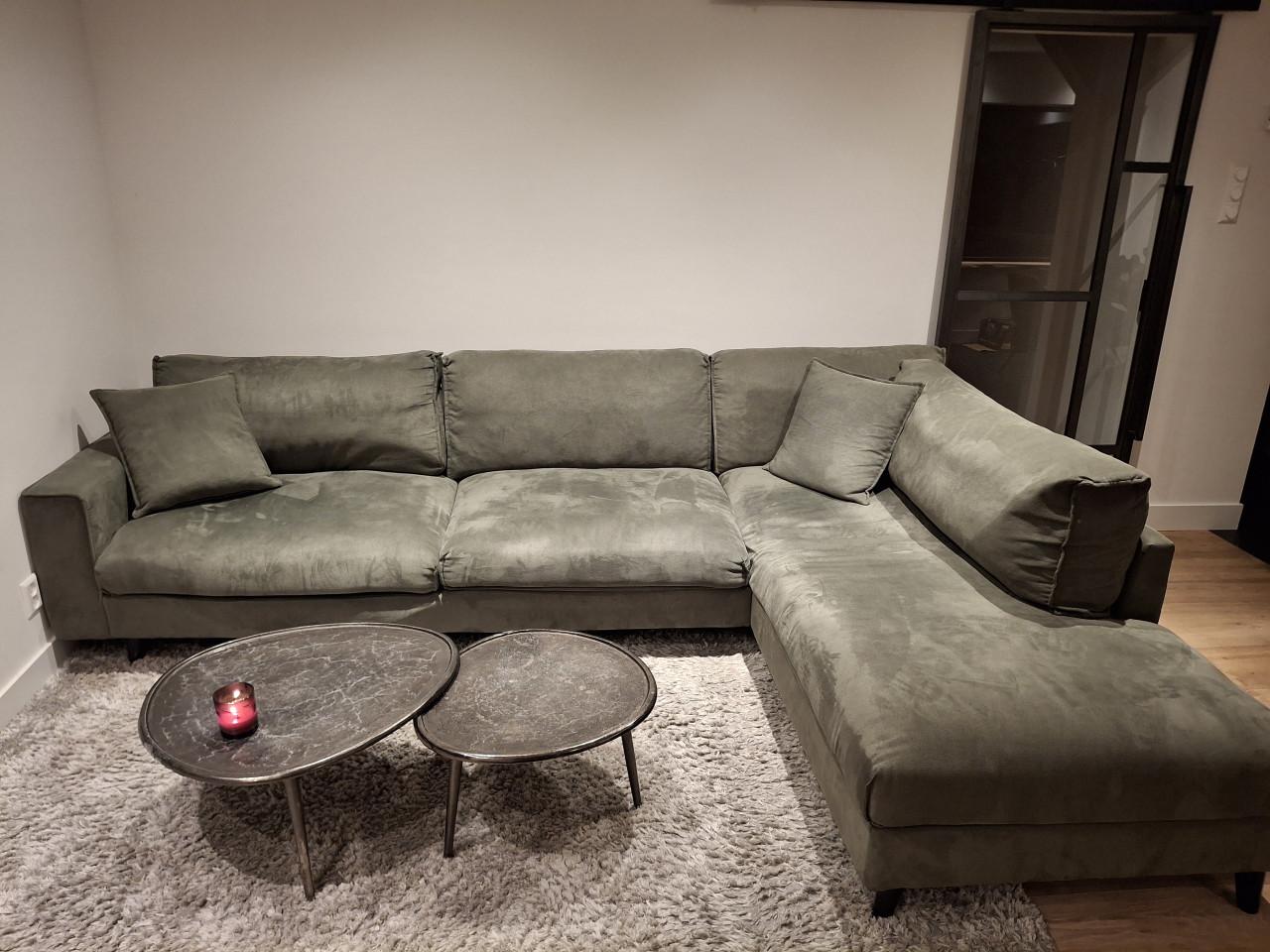 Hoekbank Jonas Goossens groen incl. kussens