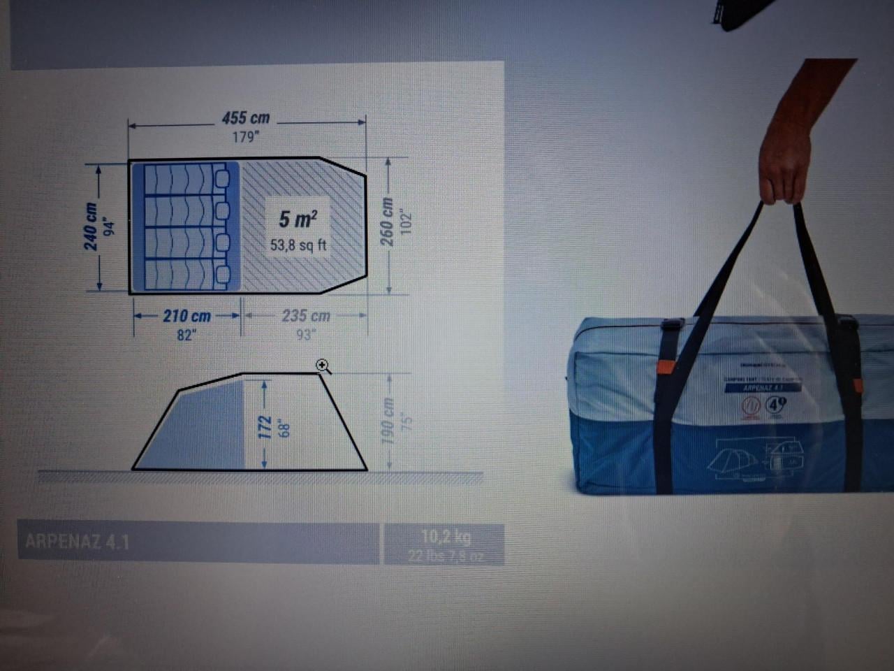 Koepeltent voor 4 personen Arpenaz 4.1