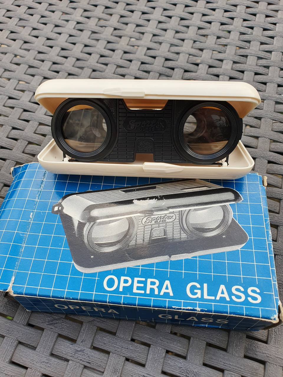 Mooi vintage soort opera glas /sport glass 3x verrekijker in originele doos