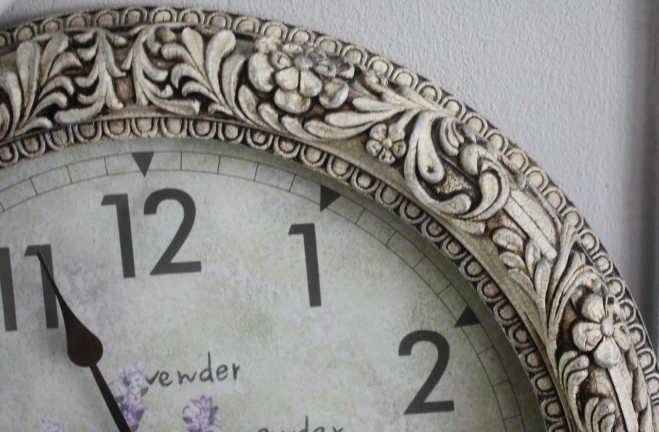 Mooie wandklok barok en lavendel style