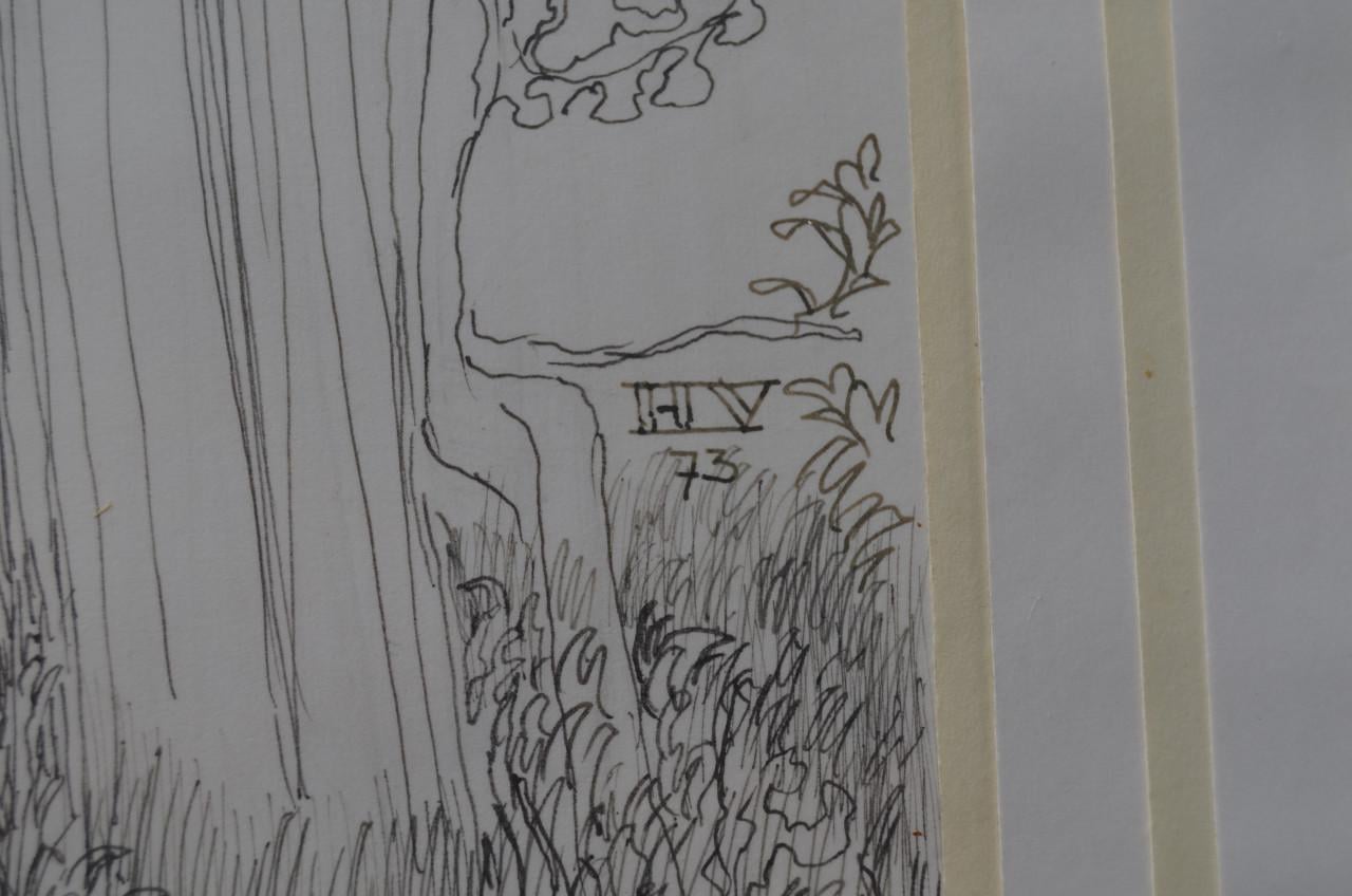 9 x Hendrik Voskuijl (1893 - 1980) potloodtek. bomen (1) o.a. Slenaken