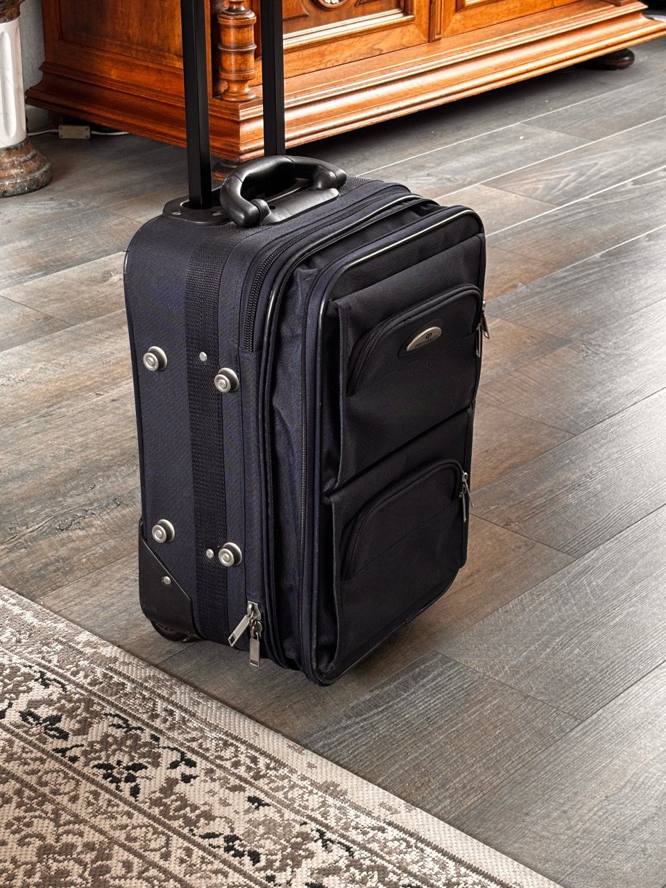 3x Trolly koffer met 2 vaste wielen, kleur blauw