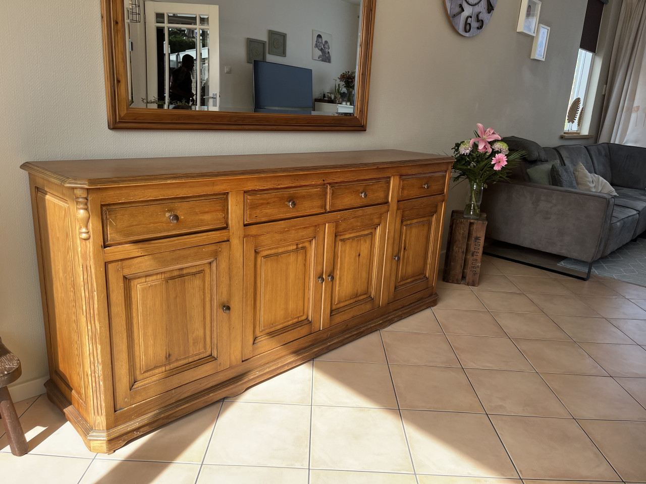 Complete massief grenen woonkamer meubelen verkocht