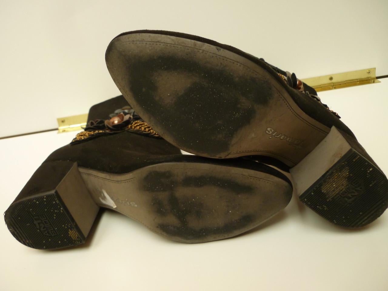 Tamaris bruin suede enkellaarsjes maat 39